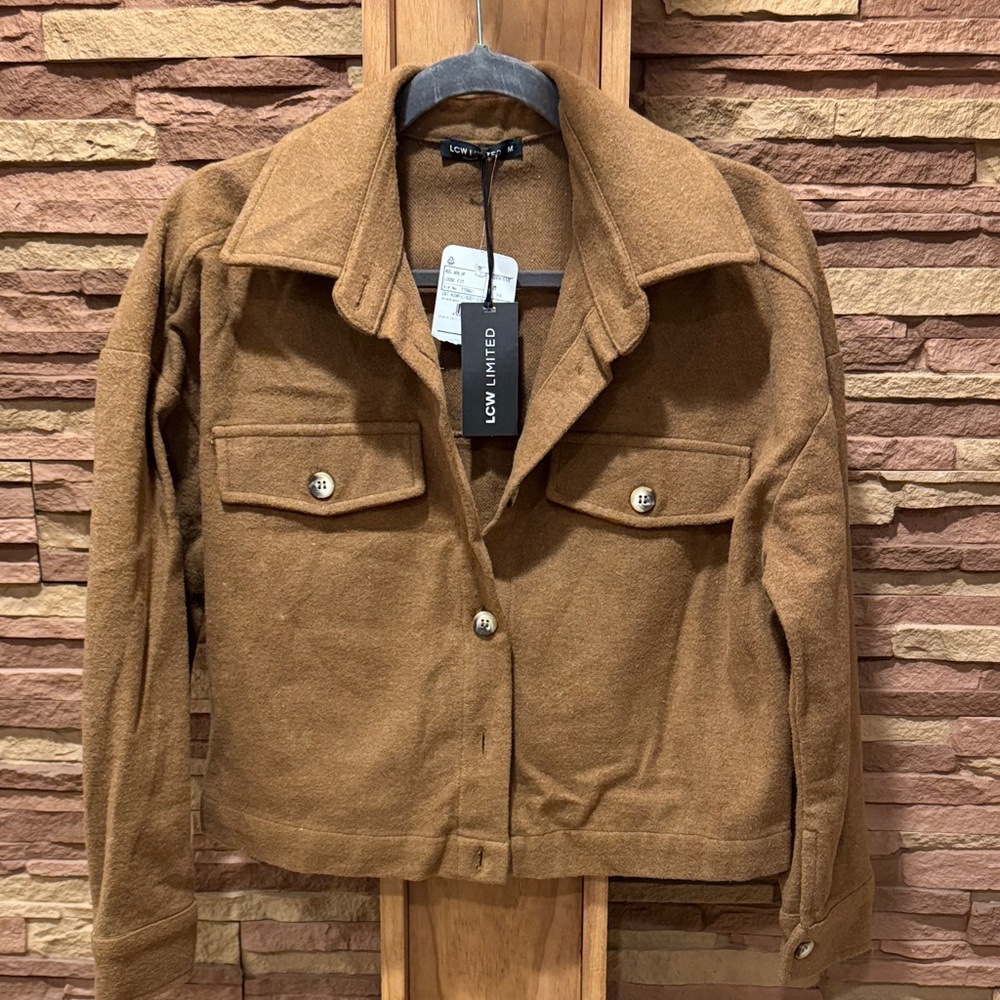Bnwt Brown Jacket With Button Details - image 3